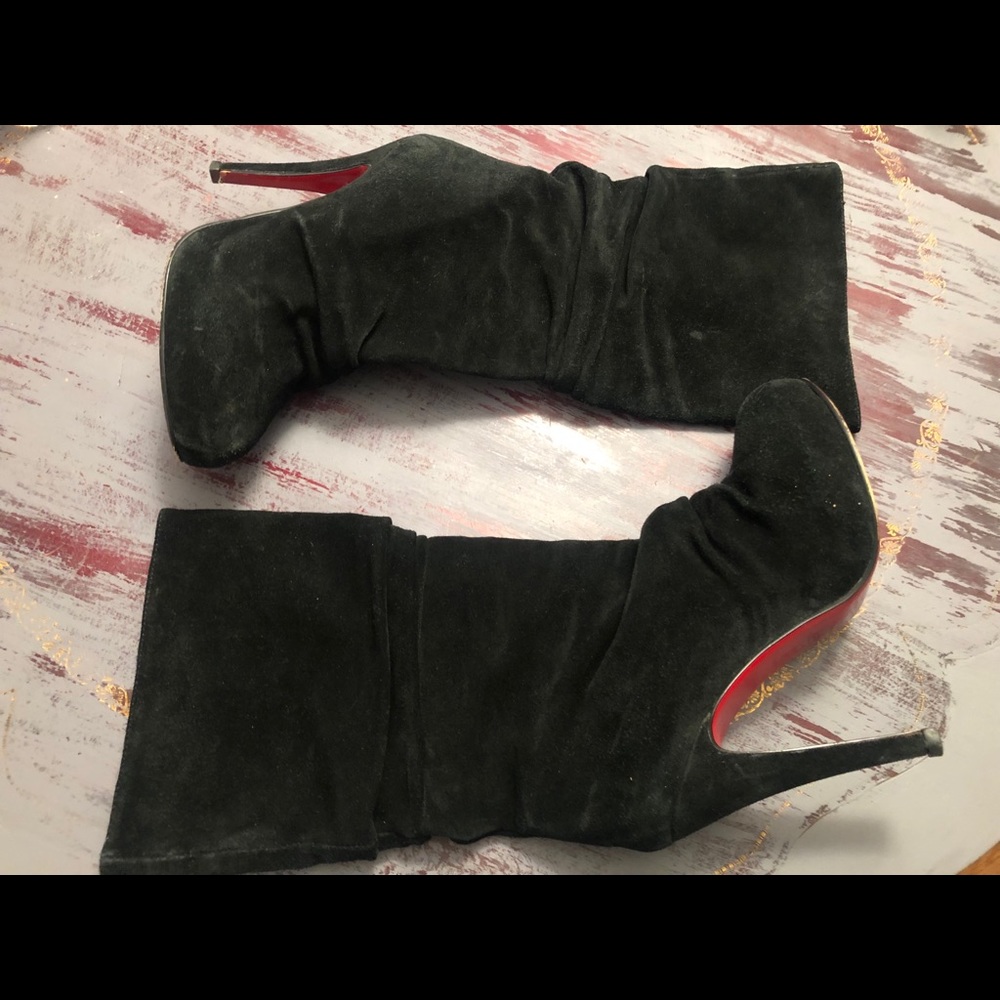Authentic black suede Christian Louboutin boots